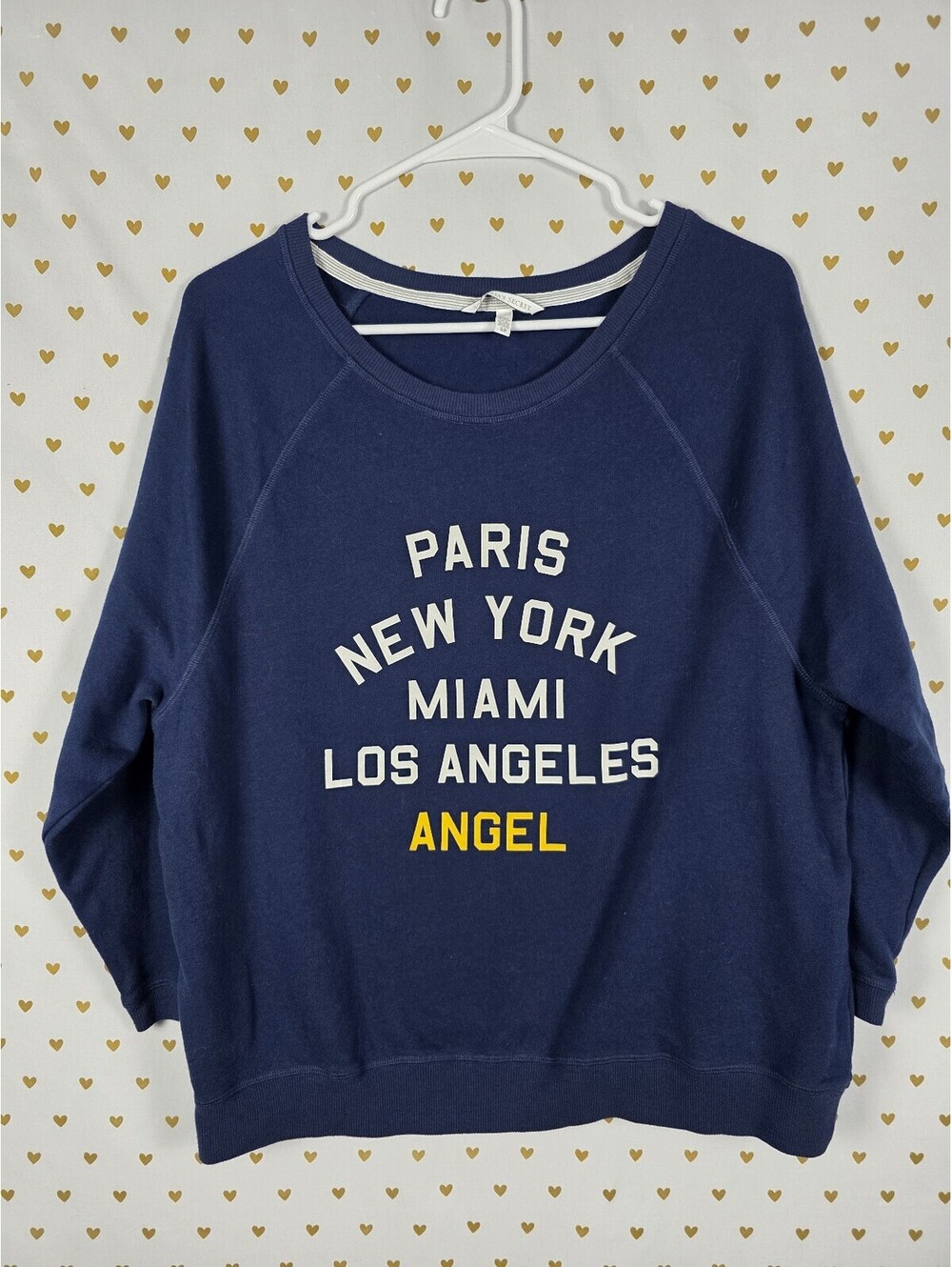 Victorias Secret ANGELS Blue Crew Sweater Shirt SMALL wings